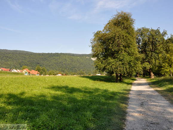 Road from Radenci and camp to the nautral bathing area at mill