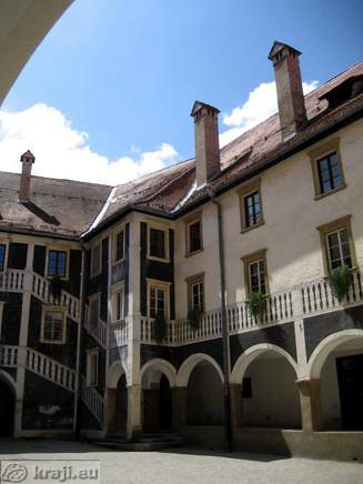 Southwest part of the castle where is entrance into museum