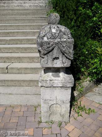 Statue near stairs
