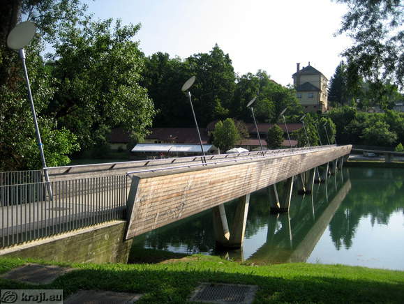 Wooden bridge for walkers