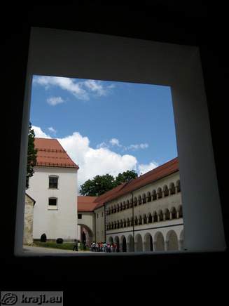 View of the arcaded corridor