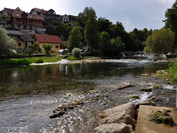 Krka River with calc-tufa barrages