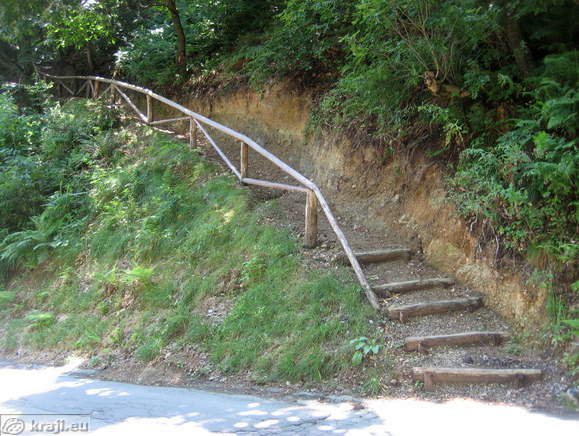 Stopnice na gozdno pot proti Miklavškemu hribu