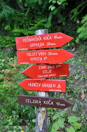 Direction signs near Celjska koca