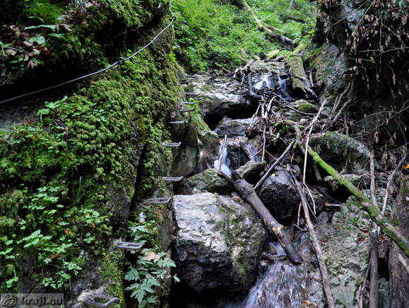 Gorge Hudicev graben <br> Path on the step pegs