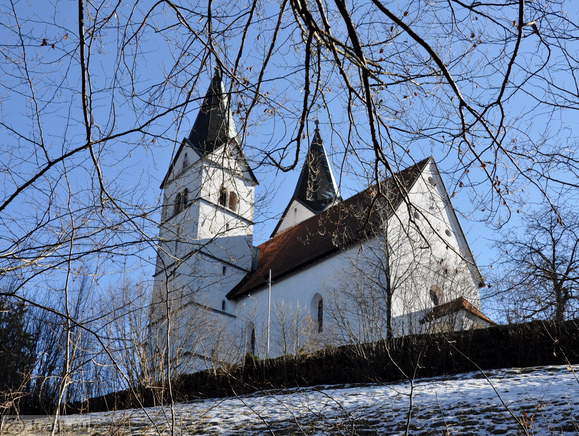 The Church of St. Michael from the path to the Health resort Lasko