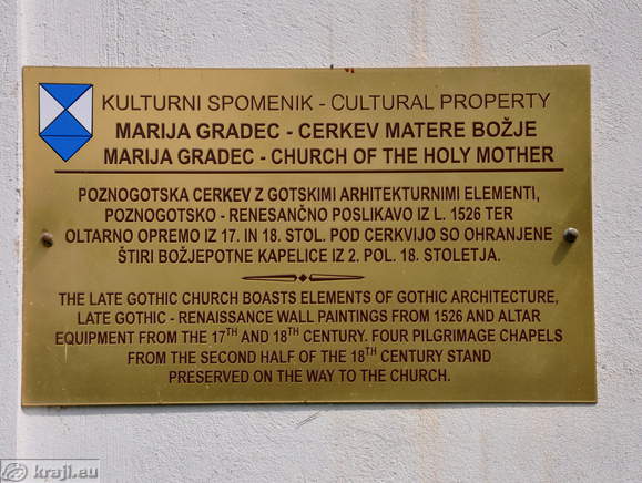 Informativna tabla - Cerkev Matere Božje