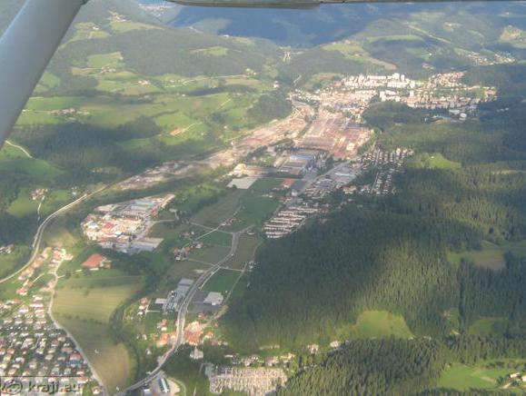 Ravne na Koroškem from airplane