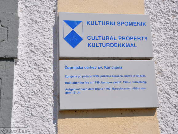 Kulturni spomenik - Župnijska cerkev sv. Kancijana