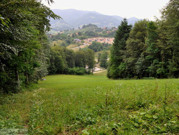 Ski slope in the summer time