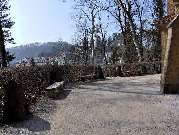 Benches near the chapel