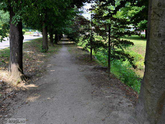 Footpath along Celjska cesta and Locnica Stream