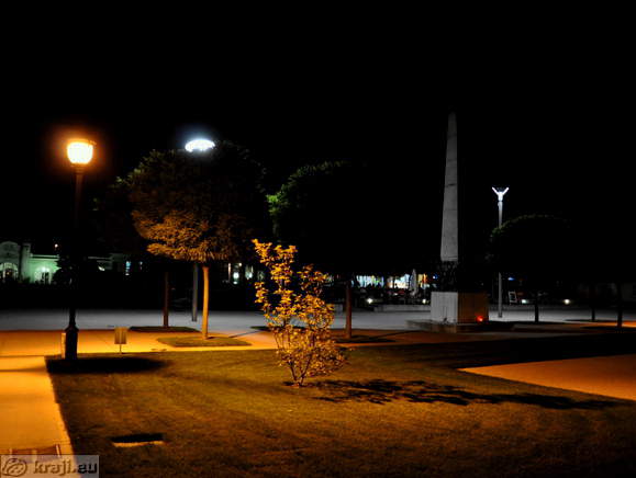 European platform at night