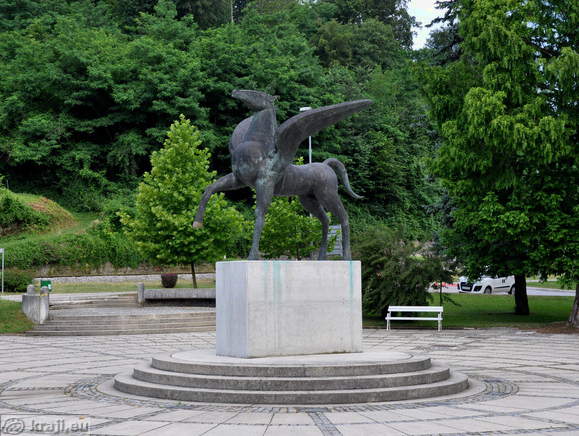 Statue of the flying horse Pegasus
