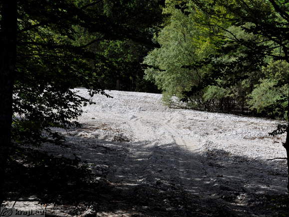 Riverbed of river Savinja without water