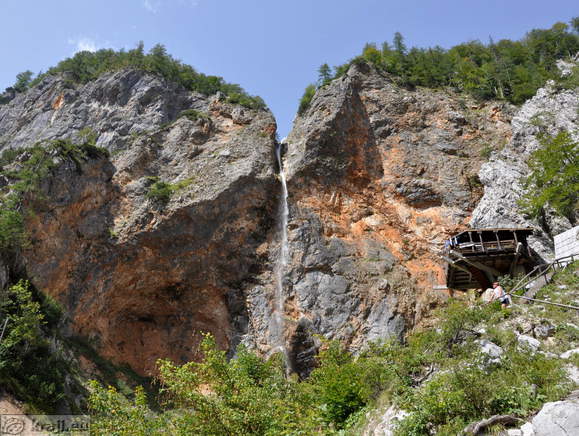 Rinka Waterfall and Eagl's Nest in Logar Valley Rinka Waterfall and Eagl's Nest in Logar Valley