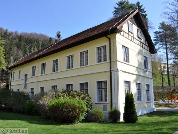 Building with the Memorial room in the park at Terme Topolsica