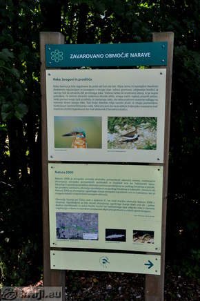 Informativna tabla - Reka, bregovi in prodišča, Natura 2000