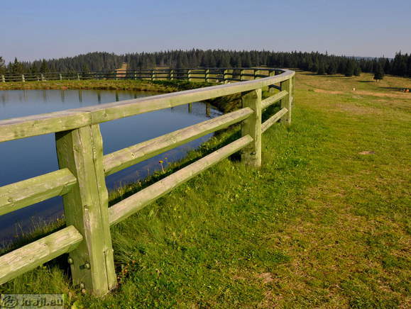 V ozadju je pot proti Lovrenškim jezerom