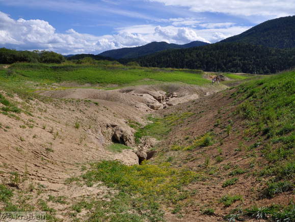 Path around sinkholes of Lake Cerknica