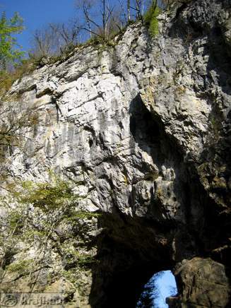 Wall above Big Natural Bridge