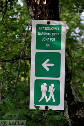 Usmerjevalna tabla - Krasoslovno naravoslovno učna pot