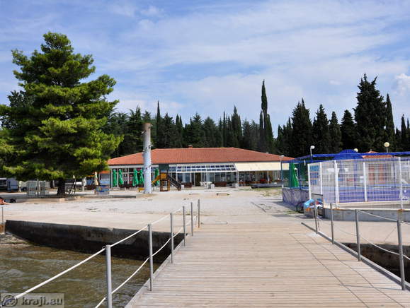 View of the self-service restaurant from the pier