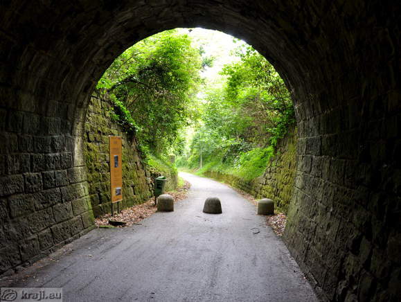 View from the Valeta Tunnel on the Strunjan side
