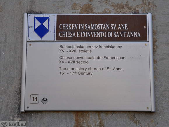 Cerkev in samostan sv. Ane - Samostanska cerkev frančiškanov XV.-XVII. stoletje Cerkev in samostan sv. Ane - Samostanska cerkev frančiškanov XV.-XVII. stoletje