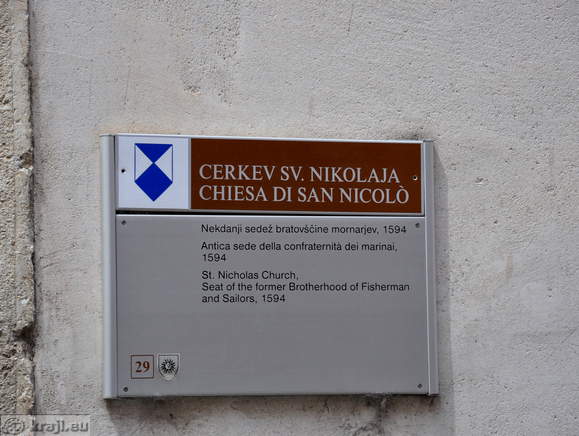Cerkev sv. Nikolaja - Nekdanji sedež bratovščine mornarjev, 1594