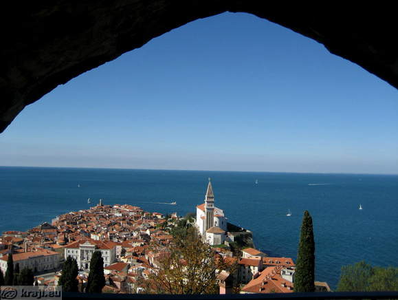 Piran surrounded by the sea