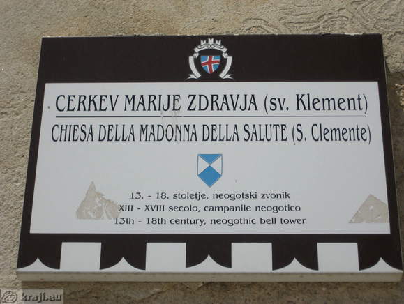 Cerkev Marije zdravja (sv. Klementa) - Informacijska tabla