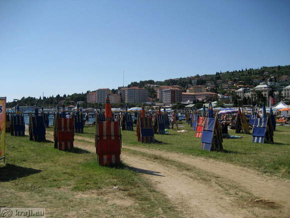 View of Portoroz beach in the group of hotels direction