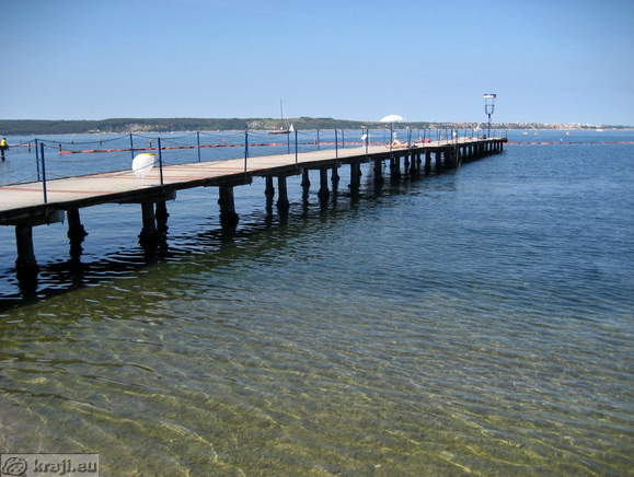 One of the piers on Portoroz beach