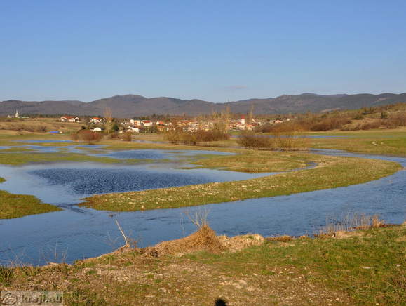 Flooded Pivka and Klenik in the background