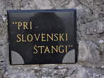 Pri slovenski štangi - Napis Pri slovenski štangi 