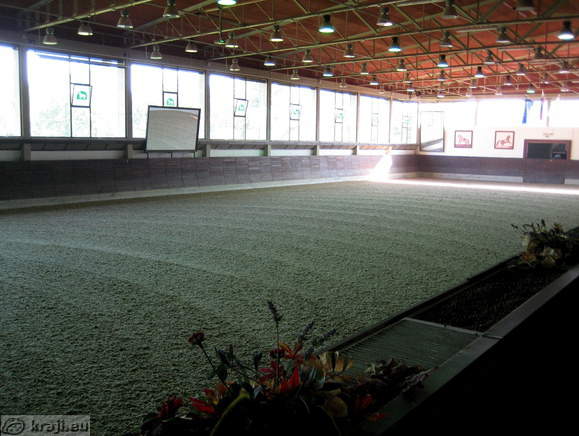 The central covered riding hall in Lipica