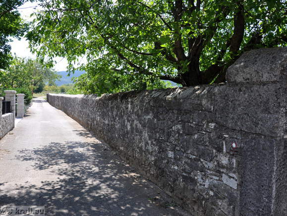 Side road with the wall