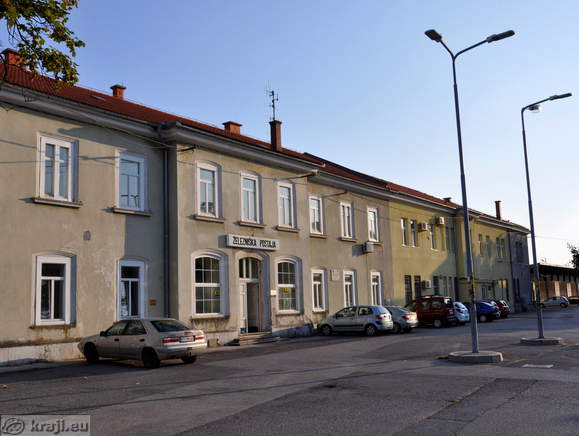 Railway station and parking area