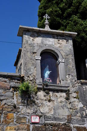Church of Our Lady of the Rosary from the road through Nova Vas nad Dragonjo