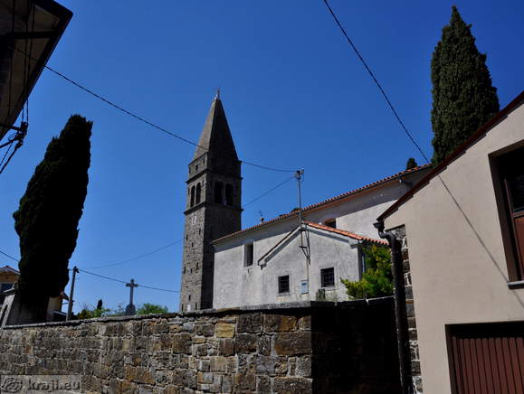 View of the church tower and chapel