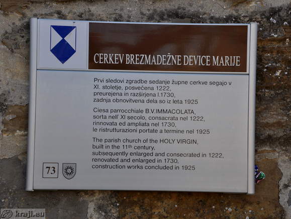 Informativna tabla - Cerkev Brezmadežne Device Marije