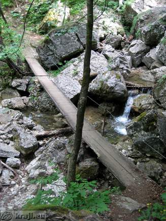 Wooden footbrige that leads to the second waterfall