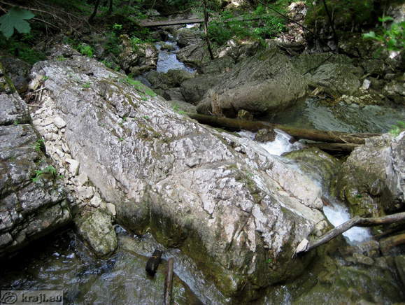 View from footbrige on Borovniscica and lower footbridge