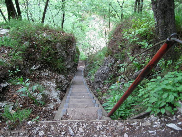 View of the stairs from the upper side