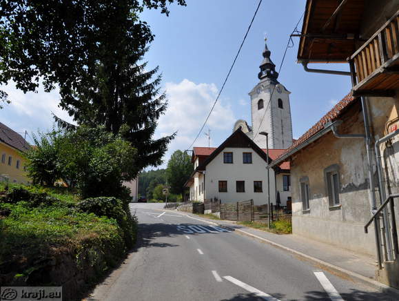 Krka village with Church of St. Kozma and Damian