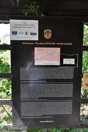 Information board - Krka Cave