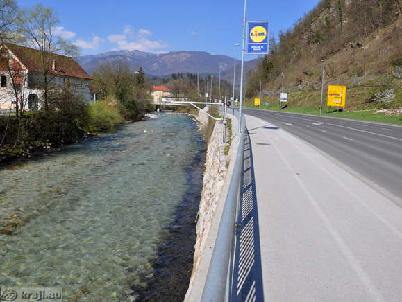 Road along the Kamniska Bistrica River