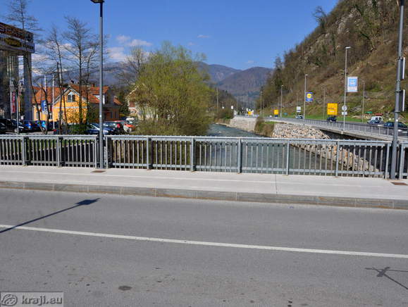 View from the bridge of the Kamniska Bistrica River
