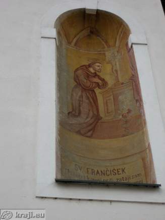 Painting on the front of the Church of St. Jacob